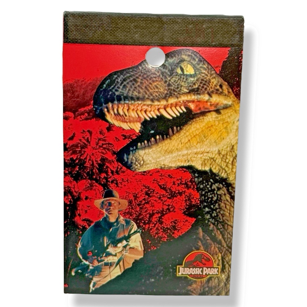 VTG 1992 Jurassic Park 3x5 Notepad Velociraptor Muldoon Map Back Unused Memo Pad